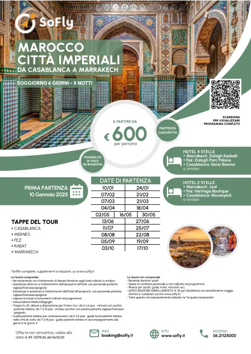 TOUR MAROCCO CITTA' IMPERIALI DA CASABLANCA A MARRAKECH